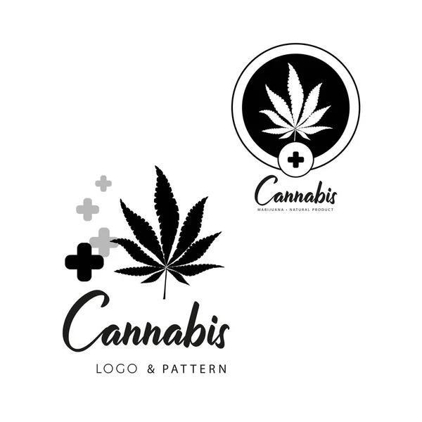 Marijuana, icônes du cannabis. Ensemble d'icônes de marijuana médicale. Médicament — Image vectorielle