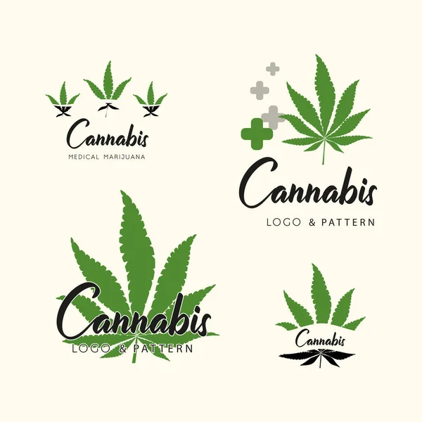 Marijuana, icônes du cannabis. Ensemble d'icônes de marijuana médicale. Médicament — Image vectorielle