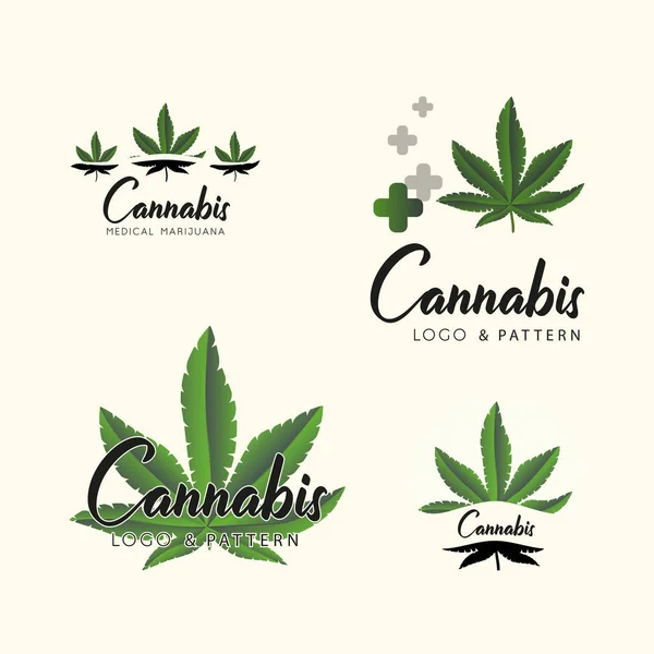 Marijuana, icônes du cannabis. Ensemble d'icônes de marijuana médicale. Médicament — Image vectorielle