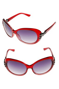 Beyaz arka plan üzerinde izole ayarla güneş gözlüğü