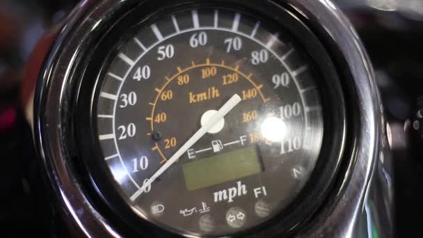 New motorcycle speedometer — Stock Video