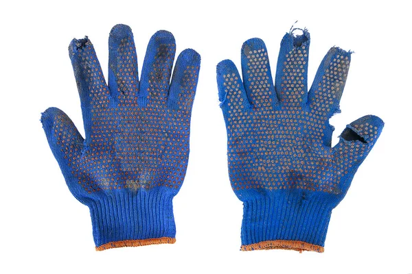 Beyaz arka planda iş eldivenleri