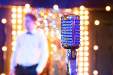 arka plan bokeh Retro mikrofon