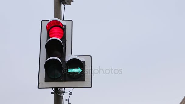 Cambio de semáforos — Vídeo de stock