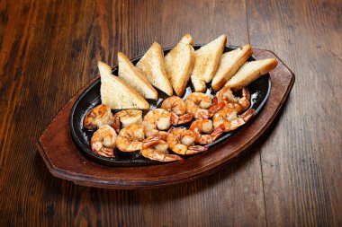 ızgara karides. Üstten Görünüm