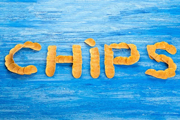 Inscription chips de pomme de terre — Photo