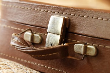 Eski çanta sapı yakın çekim