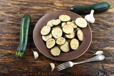 Kabak vejetaryen yemek dilim kızarmış 