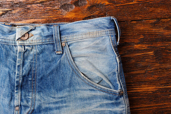 Jeans pockets. top view