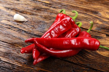 kırmızı biber biber. Üstten Görünüm, yatay çekim