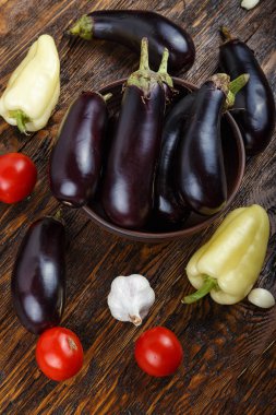 Ing vintage ahşap arka plan - yaz hasat, sebze çorbası