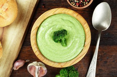 Brokoli krem çorba Üstten Görünüm