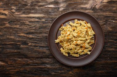 nautically makarna ahşap arka plan üzerinde