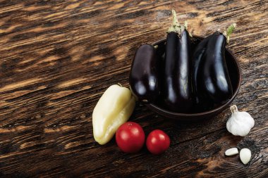 Ing vintage ahşap arka plan - yaz hasat, sebze çorbası