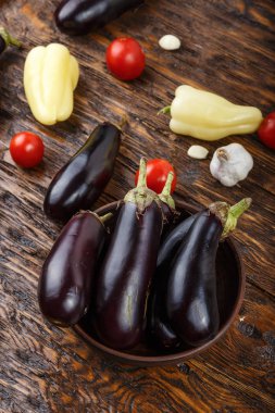 Ing vintage ahşap arka plan - yaz hasat, sebze çorbası