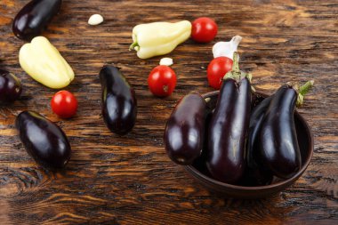 Ing vintage ahşap arka plan - yaz hasat, sebze çorbası