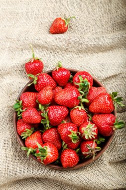 çilek bir kil plaka 