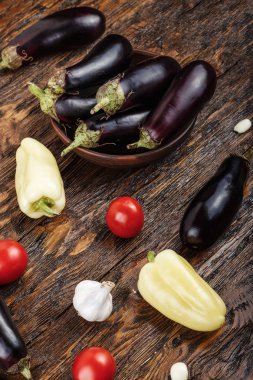 Ing vintage ahşap arka plan - yaz hasat, sebze çorbası