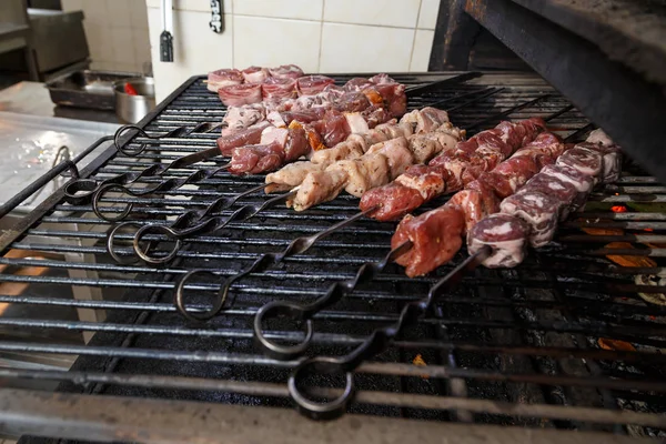 Szaszłyk z mięsa na grilla — Zdjęcie stockowe