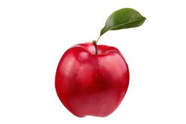 yaprak izole Kırmızı elma