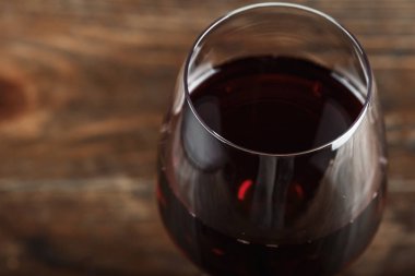 cam ile kırmızı şarap Üstten Görünüm