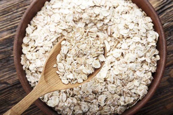 Food. Oatmeal on the table — Stock Photo, Image