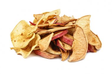 Kurumuş meyveler beyazda izole edilmiş.