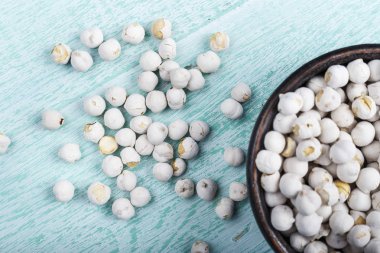 Bir tabak içinde çiğ nohut