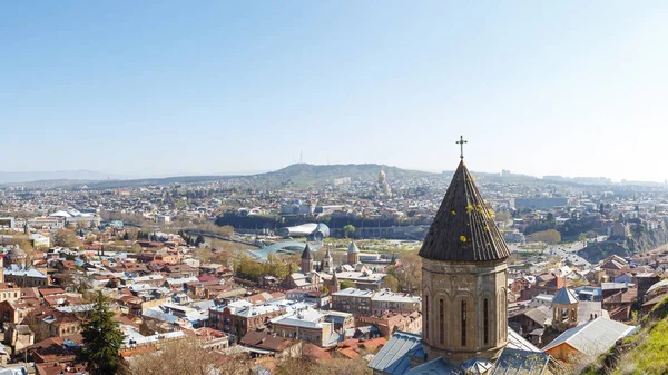 Nézd meg felülről a régi város, Tbiliszi — Stock Fotó