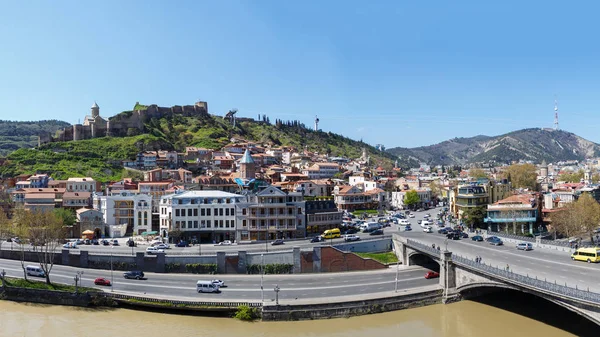 Nézd a Kura folyó, Tbilisi, Grúzia — Stock Fotó