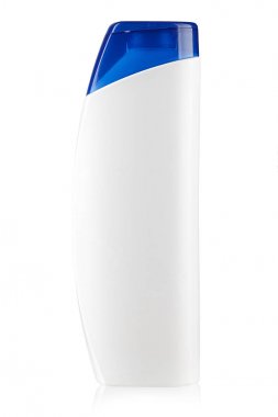 Beyaz şişe şampuan, izole için 