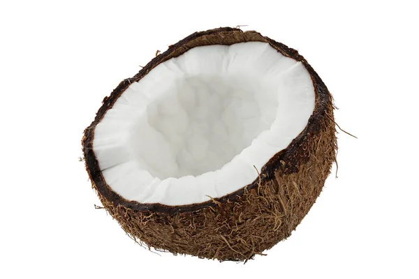 Halbe Kokosnuss isoliert — Stockfoto