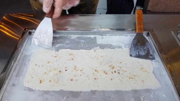 Cozinhar sorvete tailandês — Vídeo de Stock