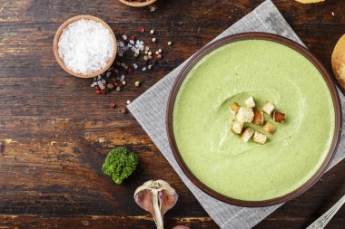 Brokoli krem çorba Üstten Görünüm