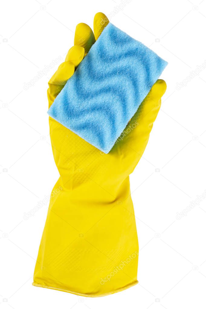 washcloth in hand isolated
