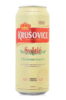 Krusovice bira kutusu. Krusovice Kraliyet Bira Fabrikası bulundu.