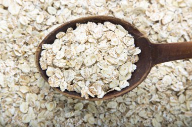 Arka plan olarak çiğ yulaf ezmesi