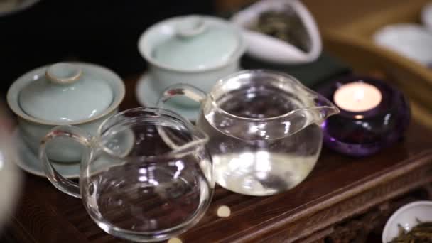 Tea ceremony accessories — Stockvideo