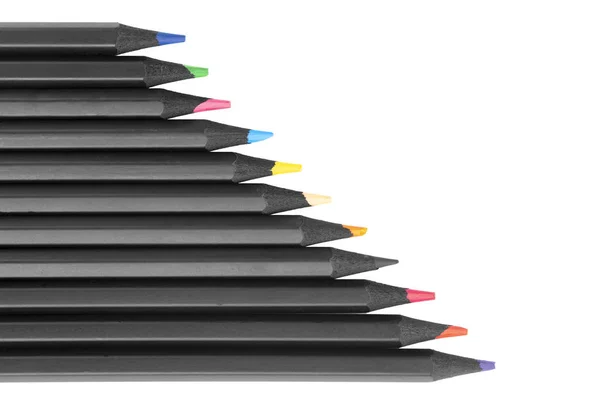 Crayons de couleur disposés en rangée — Photo