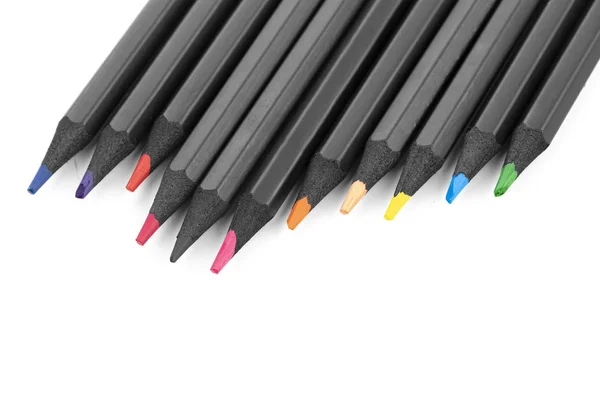 Crayons de couleur sur fond blanc — Photo