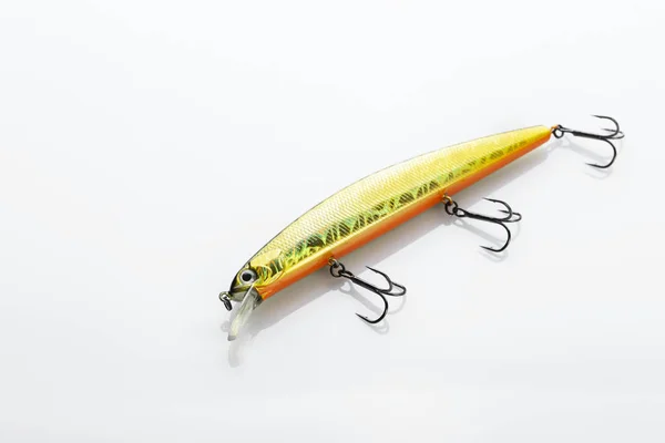 Fishing bait tackle and baubles for fishing on a white backgroun — Stock Photo, Image