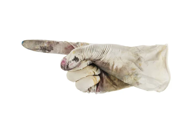 Rock-Handschuh zeigt Finger links — Stockfoto