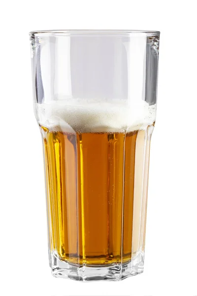 Pint glass half empty izolowane na białym tle. — Zdjęcie stockowe