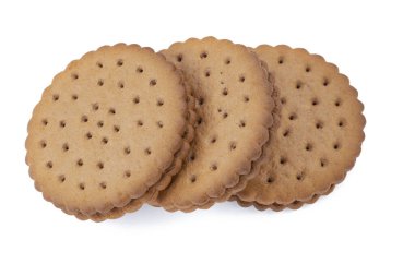 Beyaz arkaplanda izole edilmiş çikolatalı kurabiye