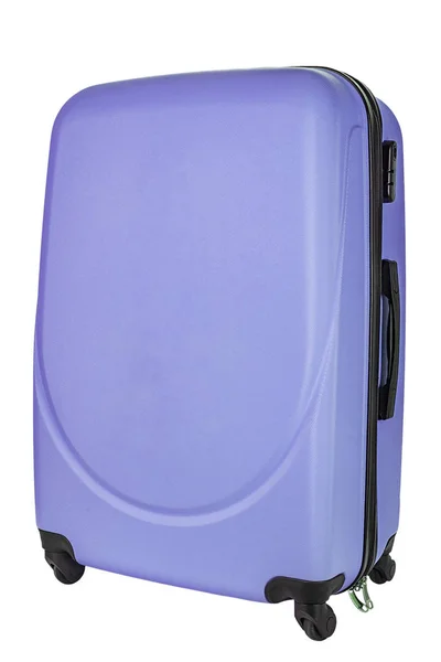 Blue suitcase isolated on white background. — Stock Photo, Image