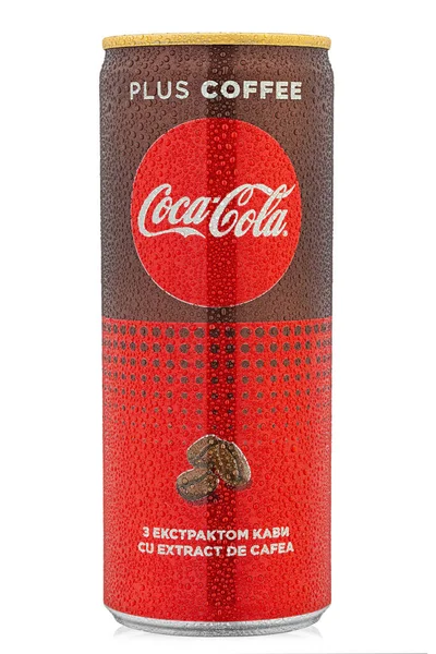 Ucrânia Kiev Fevereiro 2020 Latas 330Ml Coca Cola Mais Café — Fotografia de Stock