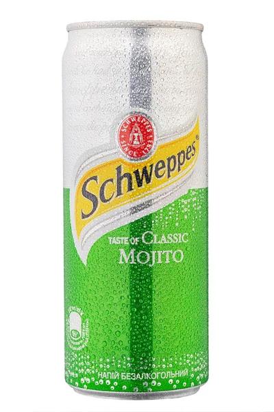 Україна Київ Березня 2020 Aluminium Can Schweppes Classic Mojito Isolated — стокове фото