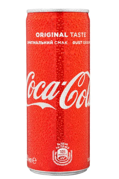 Ucraina Kiev Marzo 2020 Taniche 330Ml Coca Cola Isolata Fondo — Foto Stock