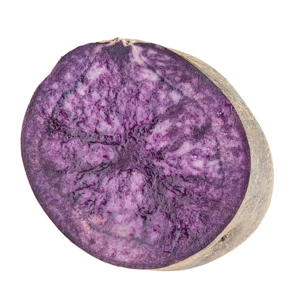 Pommes Terre Violettes Fraîches Isolées Sur Fond Blanc Fichier Contient — Photo