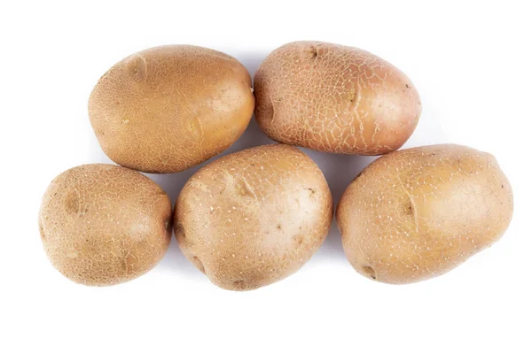 Batatas Cruas Fundo Branco — Fotografia de Stock